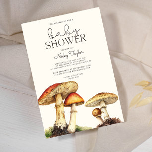 Vintage Mushroom Botanical Baby Shower Invitation