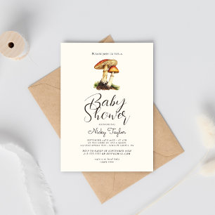 Vintage Mushroom Botanical Baby Shower Invitation