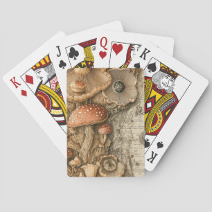 Vintage Mushroom Botanical Chart (1) Playing Cards