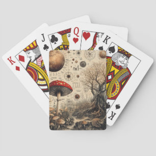 Vintage Mushroom Botanical Chart (4) Playing Cards