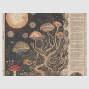 Vintage Mushroom Botanical Chart (7) Tissue Paper