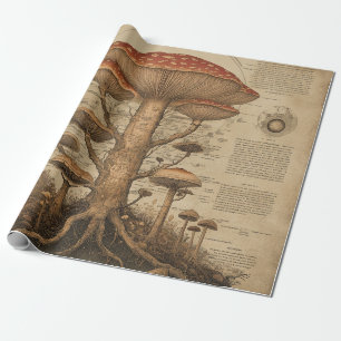 Vintage Mushroom Botanical Chart (9) Wrapping Paper