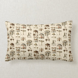 Vintage Mushroom Botanical Prints Pillow