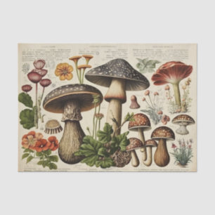 Vintage Mushroom Cottagecore Decoupage Tissue Paper