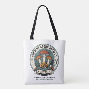 Vintage Mushroom Forager & Mycology Club Design Tote Bag