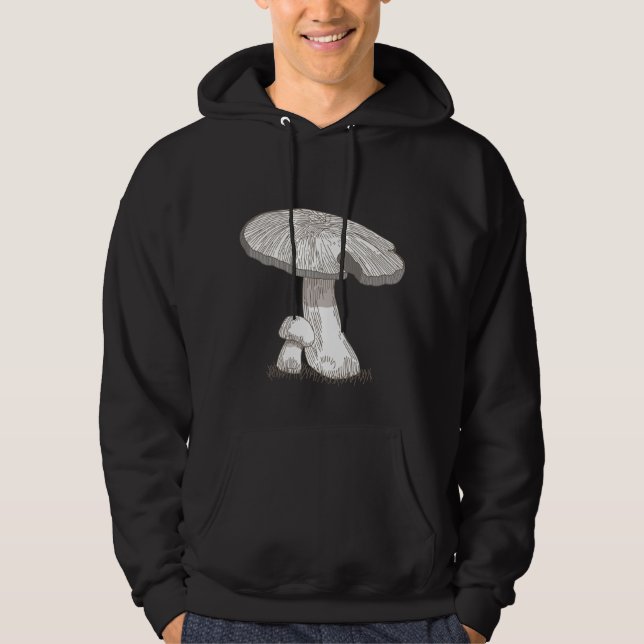 Vintage Mushroom Fungi Nature Art Hoodie (Front)
