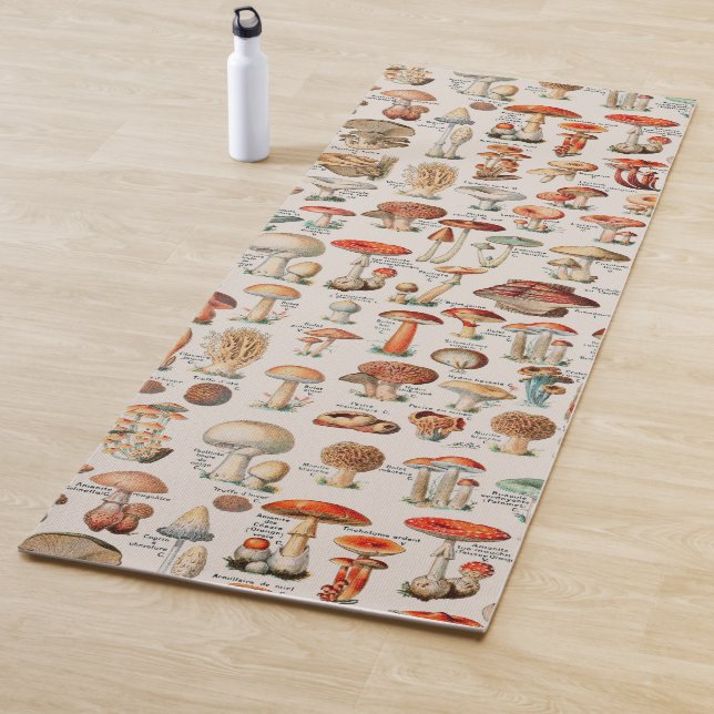 Vintage Mushroom Fungus Illustration I Yoga Mat (In Situ)