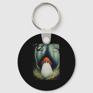 Vintage Mushroom Ghost Halloween Ghost In The Fore Key Ring