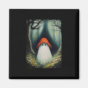 Vintage Mushroom Ghost Halloween Ghost In The Fore Magnet