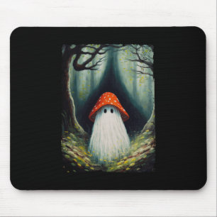 Vintage Mushroom Ghost Halloween Ghost In The Fore Mouse Mat