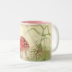 Vintage Mushroom Illustration – Nature-Inspired Two-Tone Coffee Mug