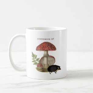 Vintage Mushroom Magic Shroom Hedgehog Coffee Mug