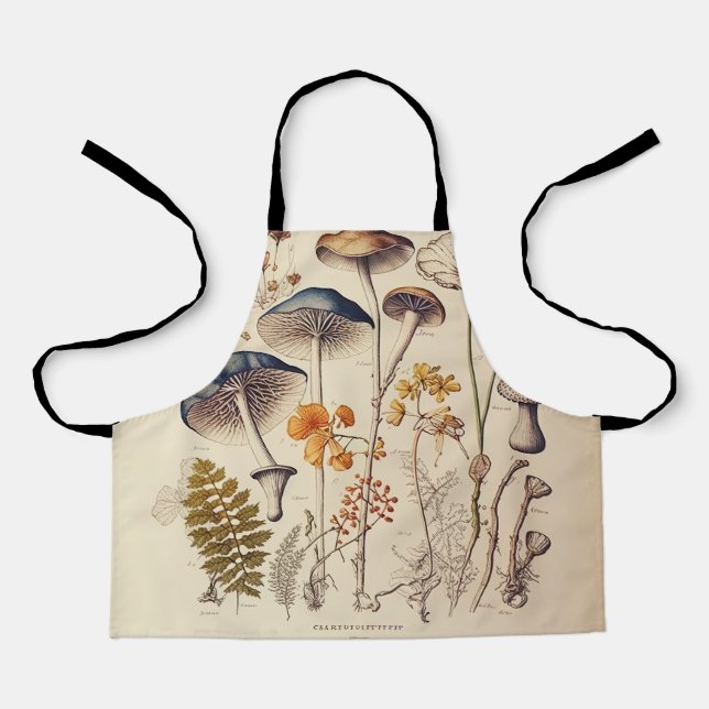 Vintage Mushroom Naturalist Apron (Front)