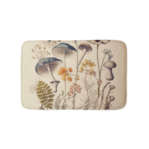 Vintage Mushroom Naturalist Bath Mat