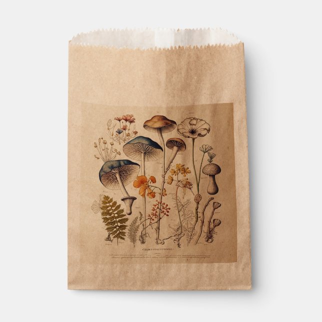 Vintage Mushroom Naturalist Favour Bags (Front)