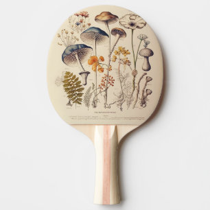 Vintage Mushroom Naturalist Ping Pong Paddle