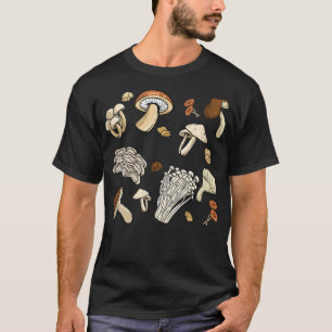 Vintage Mushroom Nature Lover Camping Vegetarian V T-Shirt