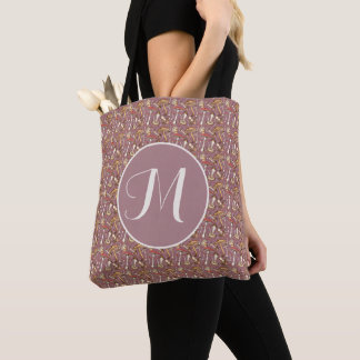 Vintage Mushroom pattern and personalised Tote Bag