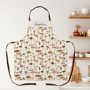 Vintage Mushroom Pattern Apron