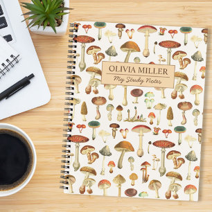 Vintage Mushroom Pattern Notebook