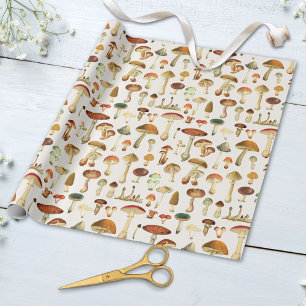Vintage Mushroom Pattern Wrapping Paper