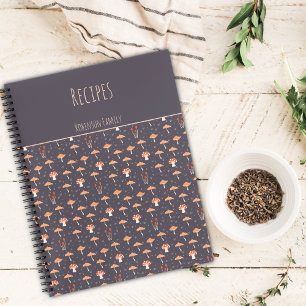 Vintage Mushroom Personalized Recipe Notebook