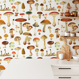 Vintage Mushroom Seamless Pattern Wallpaper