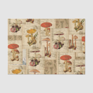 Vintage Mushroom Tissue for Decoupage Paper