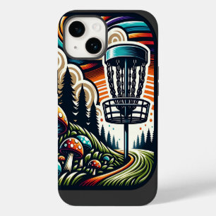 Vintage Mushrooms and Disc Golf Course Ai Art iPhone 14 Case