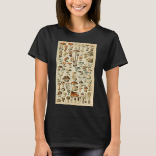 Vintage Mushrooms Botanical Scientific Illustratio T-Shirt