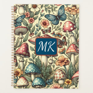 Vintage Mushrooms, Butterflies and Flowers Planner