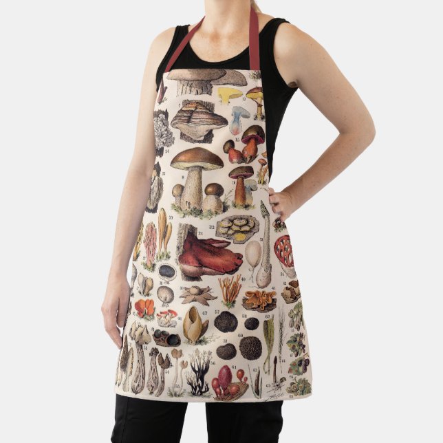 Vintage Mushrooms By Adolphe Millot Apron (Insitu)