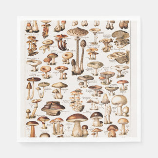 Vintage Mushrooms By Adolphe Millot Napkin