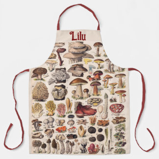 Vintage Mushrooms By Adolphe Millot Personalised Apron
