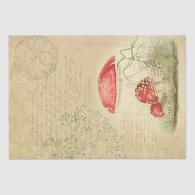 Vintage Mushrooms Decoupage Paper - Marple Hall (Front)