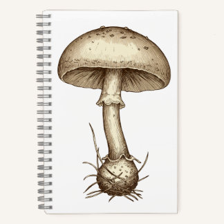 Vintage Mushrooms Notebook