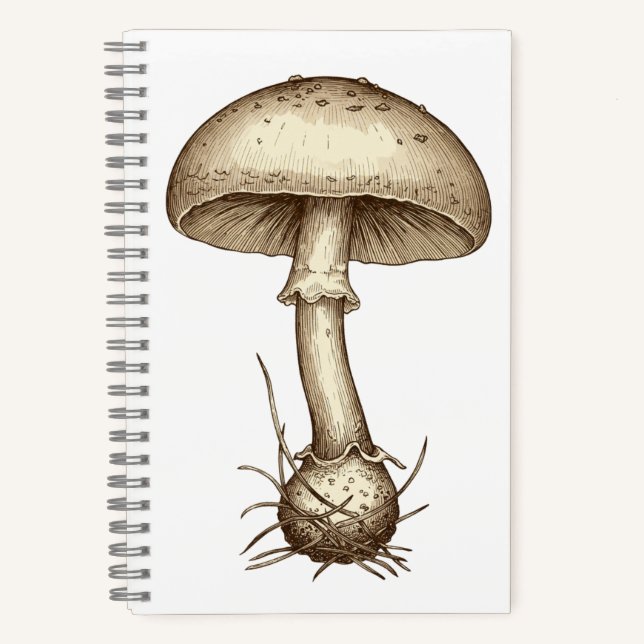 Vintage Mushrooms Notebook (Front)