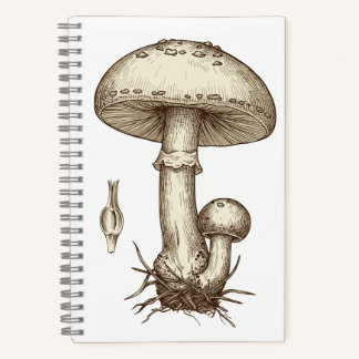 Vintage Mushrooms Notebook