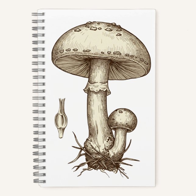 Vintage Mushrooms Notebook (Front)