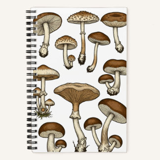 Vintage Mushrooms Notebook