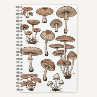 Vintage Mushrooms Notebook