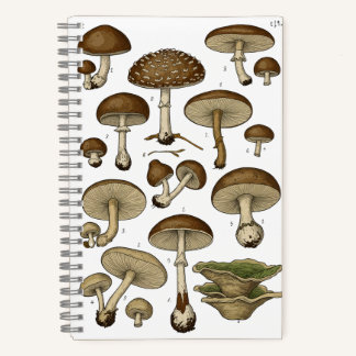 Vintage Mushrooms Notebook