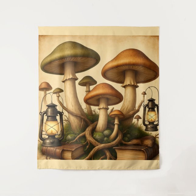 Vintage Mushrooms  Tapestry (Front)