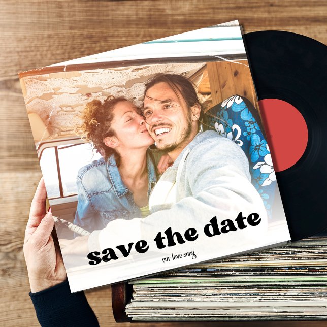 Vintage Music Album Cover Wedding Save the Date (Vintage Music Album Cover Wedding Save the Date)