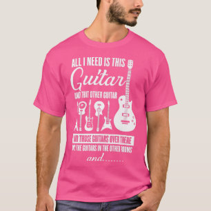 Vintage Music All I Need Funny Guitar Instrument  T-Shirt