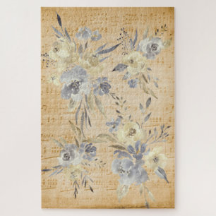 vintage music and flowers jigsaw puzzle