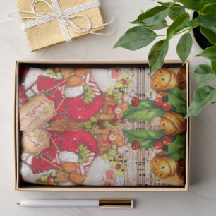 Vintage Music and Santa Claus Christmas Tissue Paper