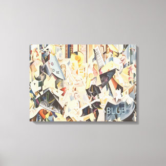Vintage Music, Art Deco Jazz, Rhapsody in Blue Canvas Print