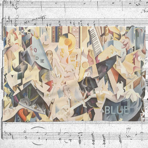 Vintage Music, Art Deco Jazz, Rhapsody in Blue Tea Towel