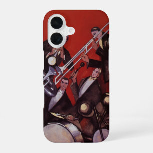 Vintage Music, Art Deco Musical Jazz Band Jamming iPhone 16 Case